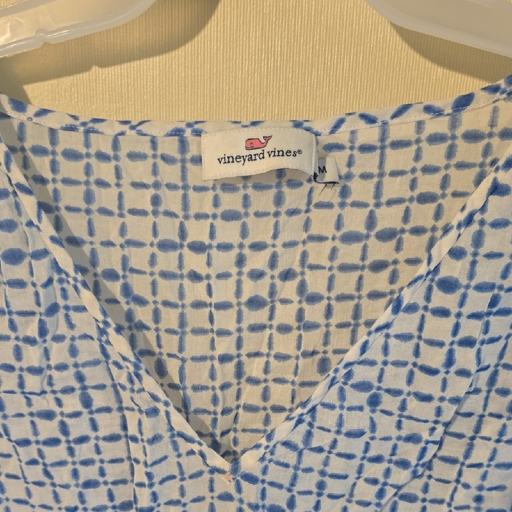 Vineyard Vines Blue and White Geometric Coverup